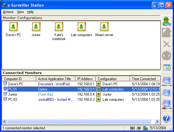 E-Surveiller spy software Screenshot